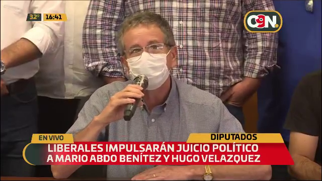 C9NParaguay's tweet photo. 👉 #URGENTE: Liberales impulsarán #JuicioPolítico a @MaritoAbdo y @HVelazquezPy

📺 #C9N: https://t.co/ZjsduBNmVk https://t.co/p0CO3JGMB8
