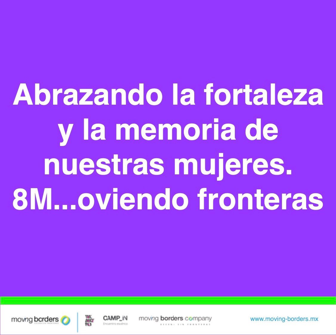 movingborders's tweet photo. Abrazando la fortaleza y la memoria de nuestras mujeres.
8M...oviendo fronteras
#DíaInternacionalDeLaMujer #8M
#movingborders #EscenaSinFronteras https://t.co/tG5f8CM1UP