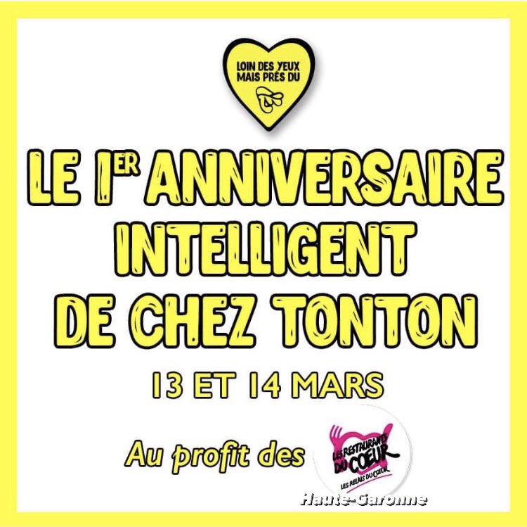 cheztontontlse's tweet image. Parce que faire des vannes sur Twitter c’est bien, mais ça fait pas tout. 

Pour notre 42ème anniversaire, et notre 1er intelligent, on lance l’opération «Loin des yeux mais près du 💛»

Une vente de t-shirts au profit des @restosducoeur pour les personnes du coin dans le besoin.