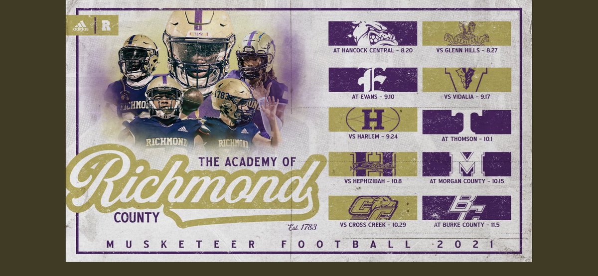 Long anticipated 2021 Academy of Richmond County Football Schedule! #Swordsup @BrendanWJBF <a href="/RecruitGeorgia/">Recruit Georgia</a> <a href="/coachburns81/">Lyle Burns</a>