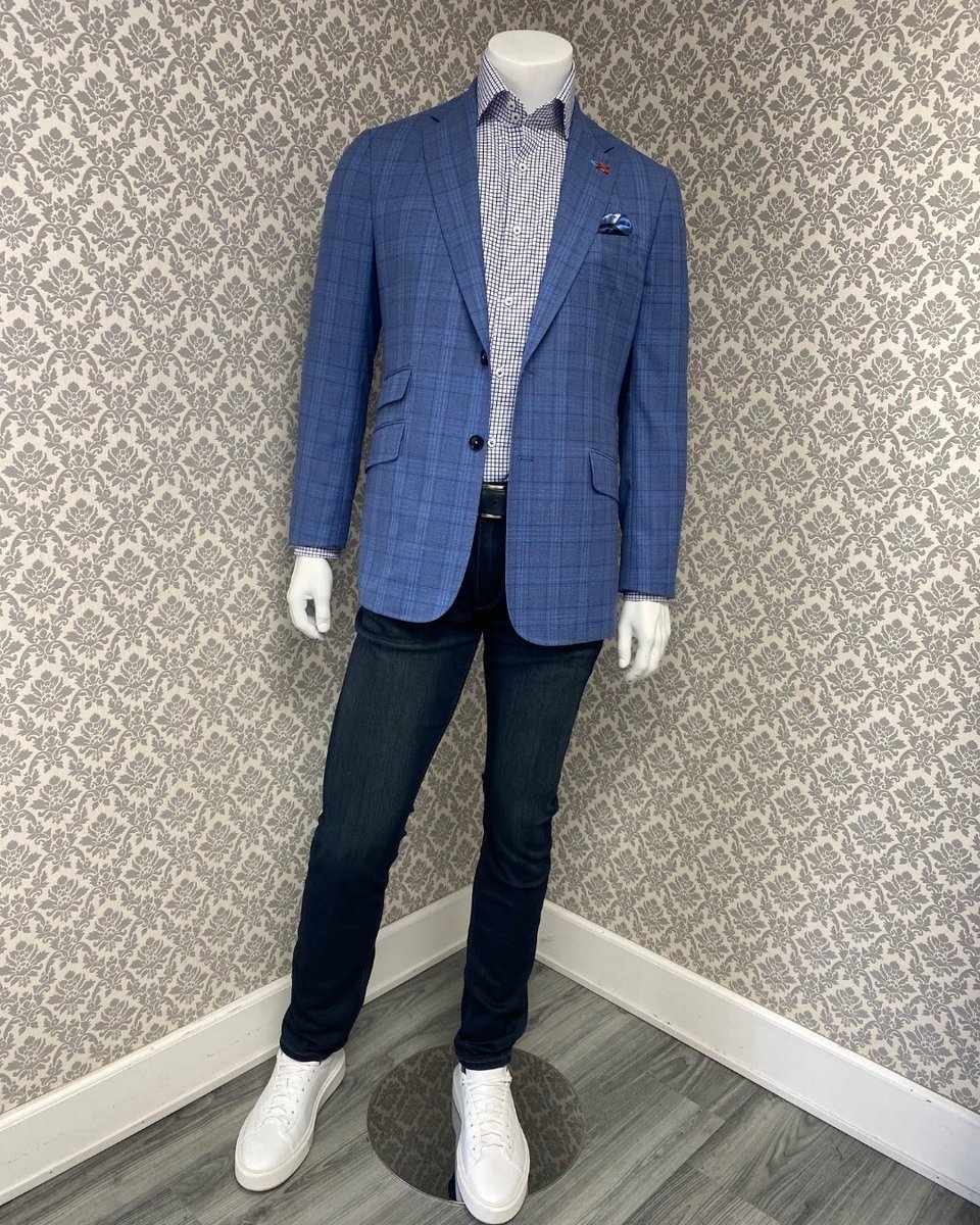 White sneakers, blue Jeans, and sport coat is a surefire recipe for turning heads. 

Don't tell the mannequin but, we think it'd look better on you 🤫😉

Happy #MannequinMonday everyone!