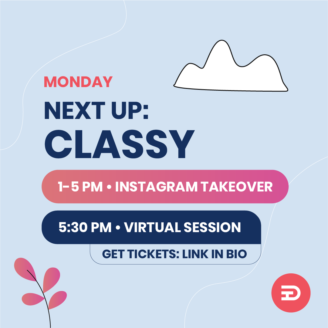 Our second featured company of the day is <a href="/stayclassysd/">Classy.org</a>. They've been a trek company for the last 4 years and always show up with class and style. Classy's afternoon takeover starts at 1pm. Don't miss their virtual session at 5:30pm! #sddesigntrek2021 #lovewhereyouwork #ux #job