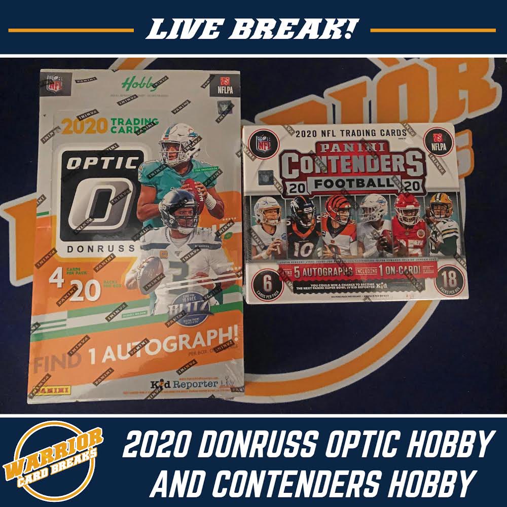 WarriorCards's tweet image. *** 2020 OPTIC HOBBY AND CONTENDERS HOBBY MIXER **** Breaks this Saturday live on our YouTube page!!