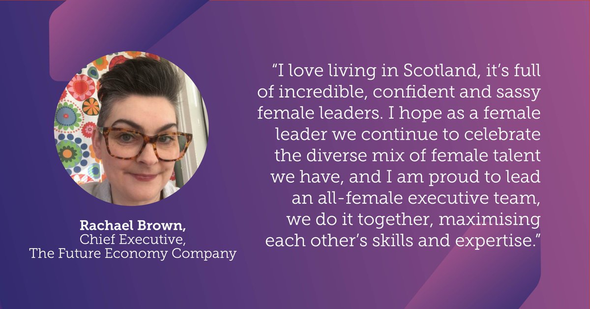 @RCreativeWorld is the Chief Executive of The Future Economy Company. She leads an all-female executive team across a range of innovative programmes that upskill, empower &amp; connect their community. On #IWD2021, Rachael celebrates Scotland and its diverse mix of female #leaders