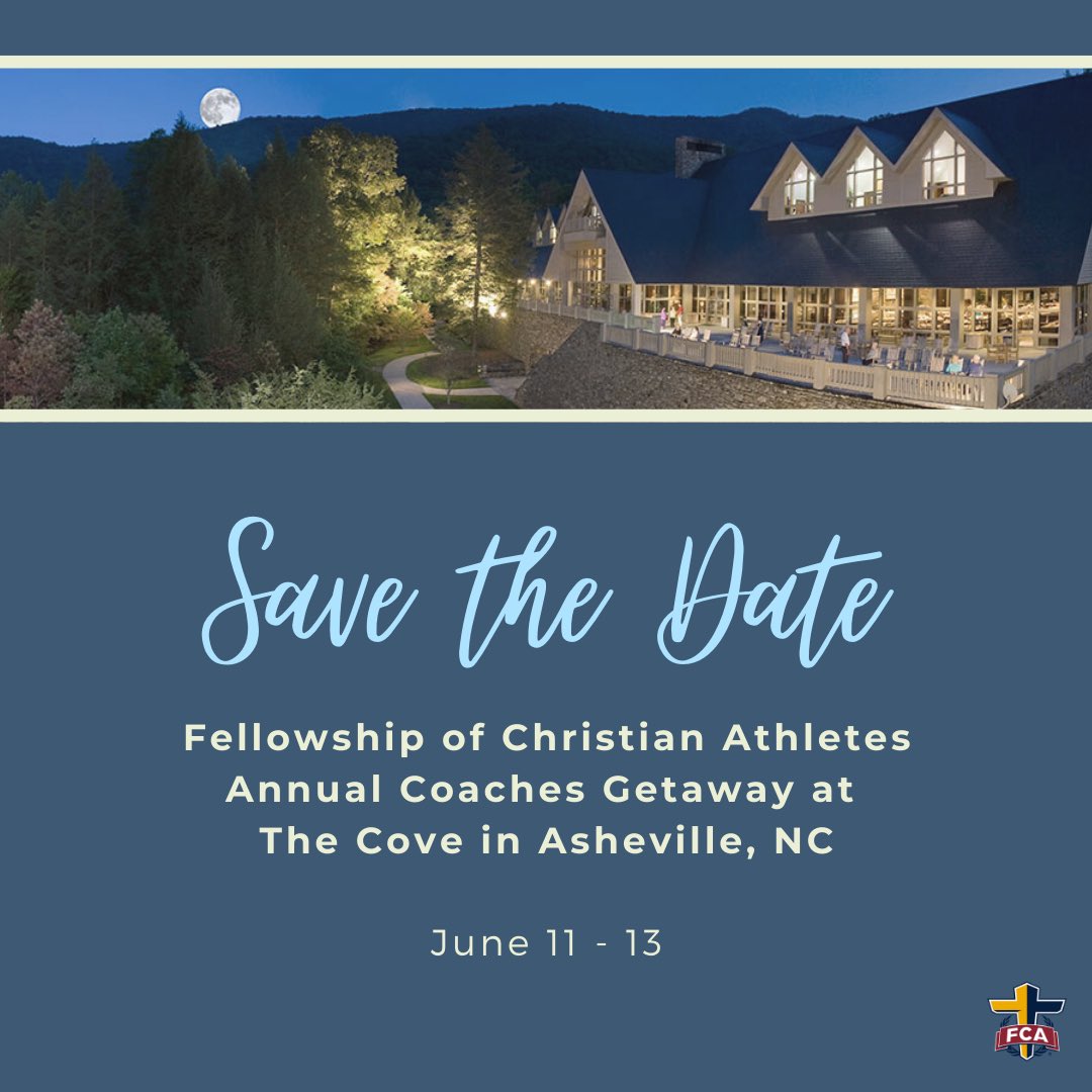 SIGN UP!!

FCA’s 19th Annual Coaches Getaway at the Cove is just around the corner, and we want you there! 

The getaway fee is $585/couple, but scholarships are available to help cover the cost.

Sign up here: carolinasfcacamps.org/couples-getawa…
#fca #piedmontfca #fcapursue