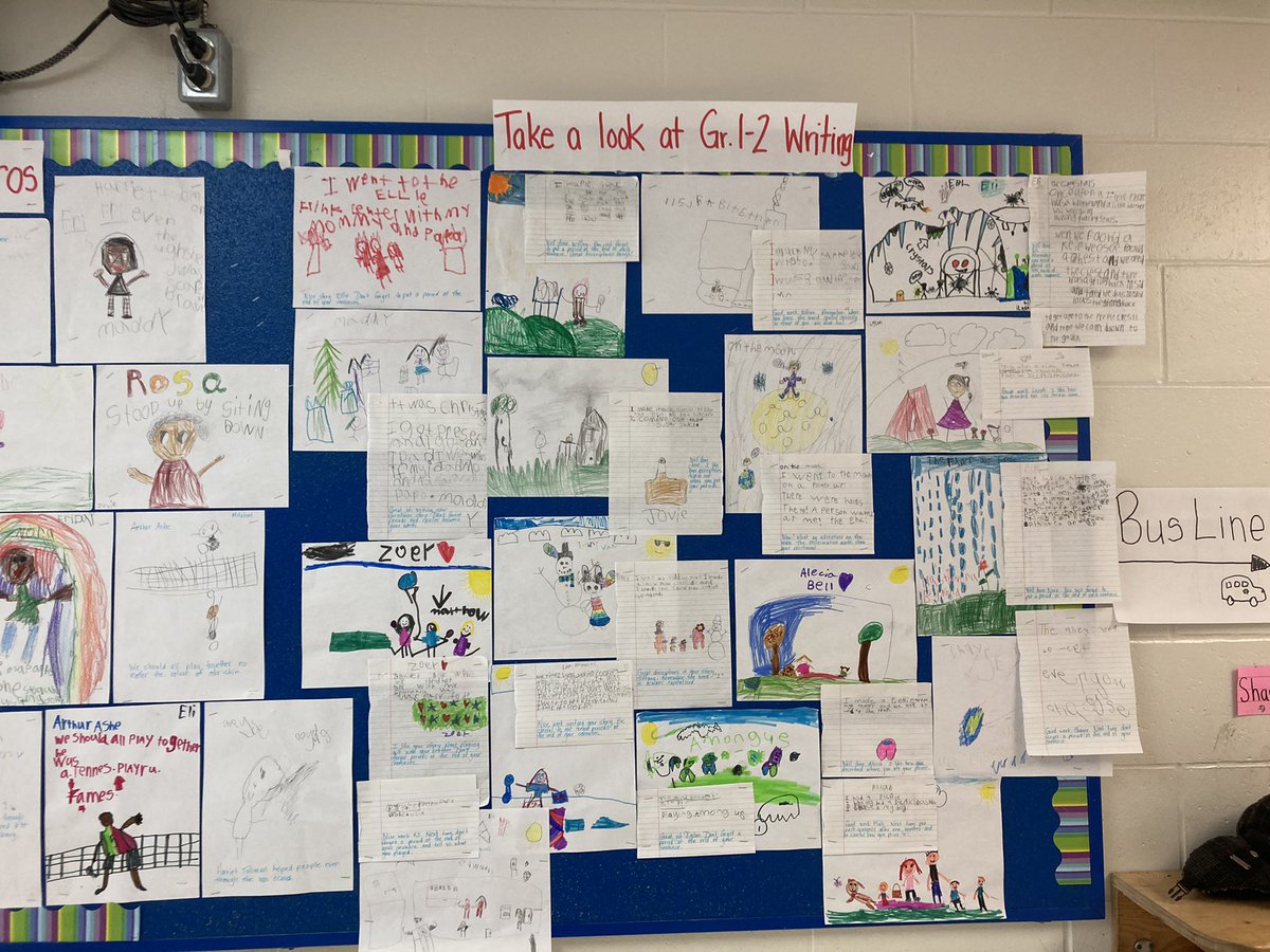 The Holy Rosary Grade 1-2 class has been very busy drawing a picture that tells a story and writing about it. Check out their spectacular writing! #MYSP #reachingeveryreader <a href="/alcdsb_rosa/">Holy Rosary CS</a>