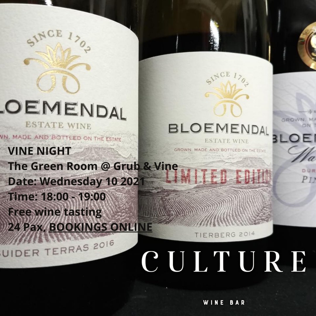 KyleLikesWine (@kylelikeswine) on Twitter photo Join <a href="/MattManningChef/">Matt Manning</a>, @keizemumba, <a href="/dahanekomfamil1/">dahanekomfamiliewyne</a> and <a href="/cabowines/">Cabo Esperança Wines</a> this week Wednesday for Vine Night at <a href="/grubandvine/">Kurt Foeller</a>. Wines from the best terroir in Durbanville. #Bloemendal is back! <a href="/BloemendalWines/">Bloemendal Wines</a> Join <a href="/MattManningChef/">Matt Manning</a>, @keizemumba, <a href="/dahanekomfamil1/">dahanekomfamiliewyne</a> and <a href="/cabowines/">Cabo Esperança Wines</a> this week Wednesday for Vine Night at <a href="/grubandvine/">Kurt Foeller</a>. Wines from the best terroir in Durbanville. #Bloemendal is back! <a href="/BloemendalWines/">Bloemendal Wines</a>