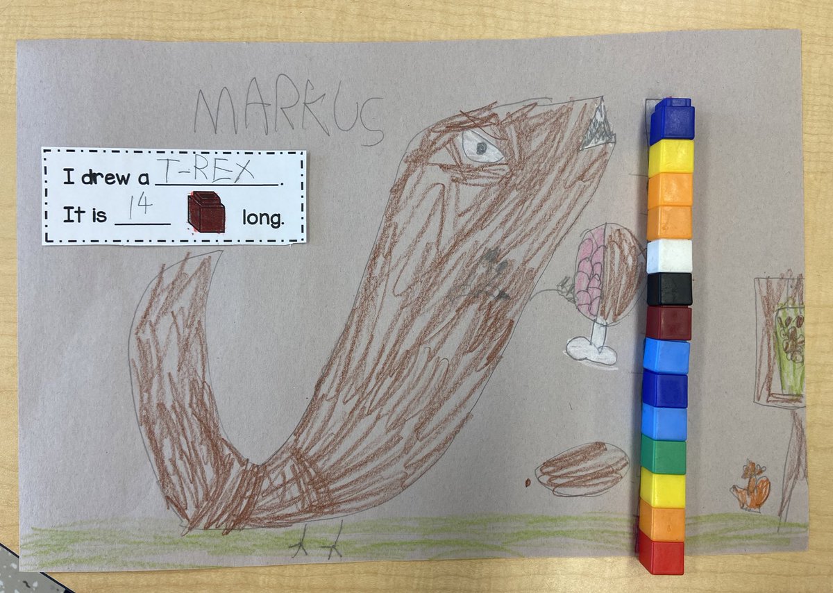 After reading the story, “The Long and The Short of it”, we were inspired to draw our own animals and measure them to see how long they were! <a href="/SettlersGreenPS/">Settler's Green PS</a> <a href="/MrsHickey3/">Kelly Hickey</a>