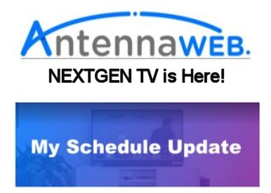 We are excited to announce we have relaunched our site, Antennaweb.org! Changes include a new "My Schedule" tab and NEXTGEN TV channels now included in the results. Check it out! 

For more details go to: 
antennaweb.org/news?title=New…

#nextgentv #atsc3 #tvschedule