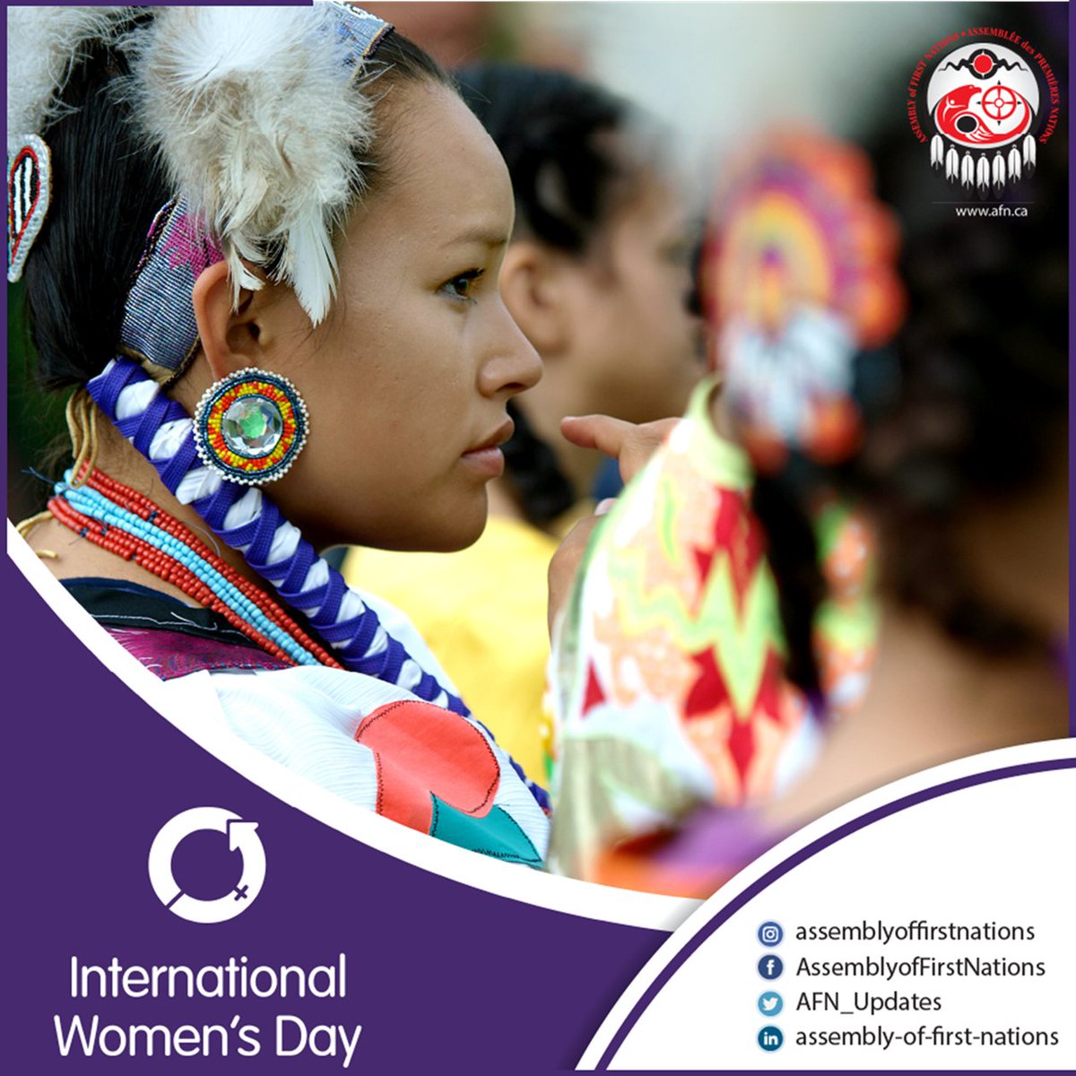 We lift up #FirstNations women &amp; girls for their contributions to our families, nations &amp; communities. Today and every day we acknowledge women in all roles and encourage action to restore women and girls to a place of honour and respect in every part of Canada. #IWD2021
