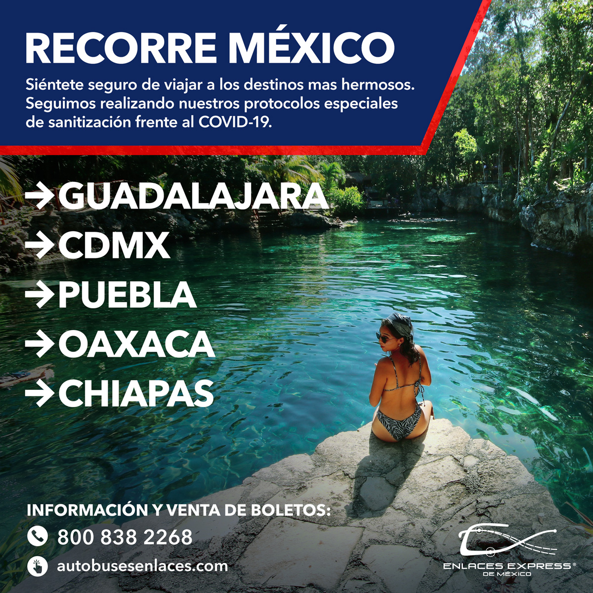 DeEnlaces's tweet photo. Disfruta de todo el esplendor de los mejores destinos de México. En Enlaces Express te llevamos seguro.

Contact Center
800 838 2268
WhatsApp
📱 56 2621 3696 
En línea:
💻  https://t.co/g0UNUp0qX1
#EnlacesExpress #TurismoMéxico #ConoceMéxico #TurismoCDMX #VisitMexico https://t.co/C8N0LG1zck