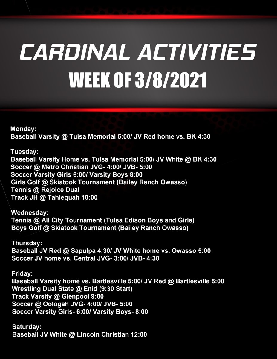 Cardinal Activities | Week of March 8, 2021
