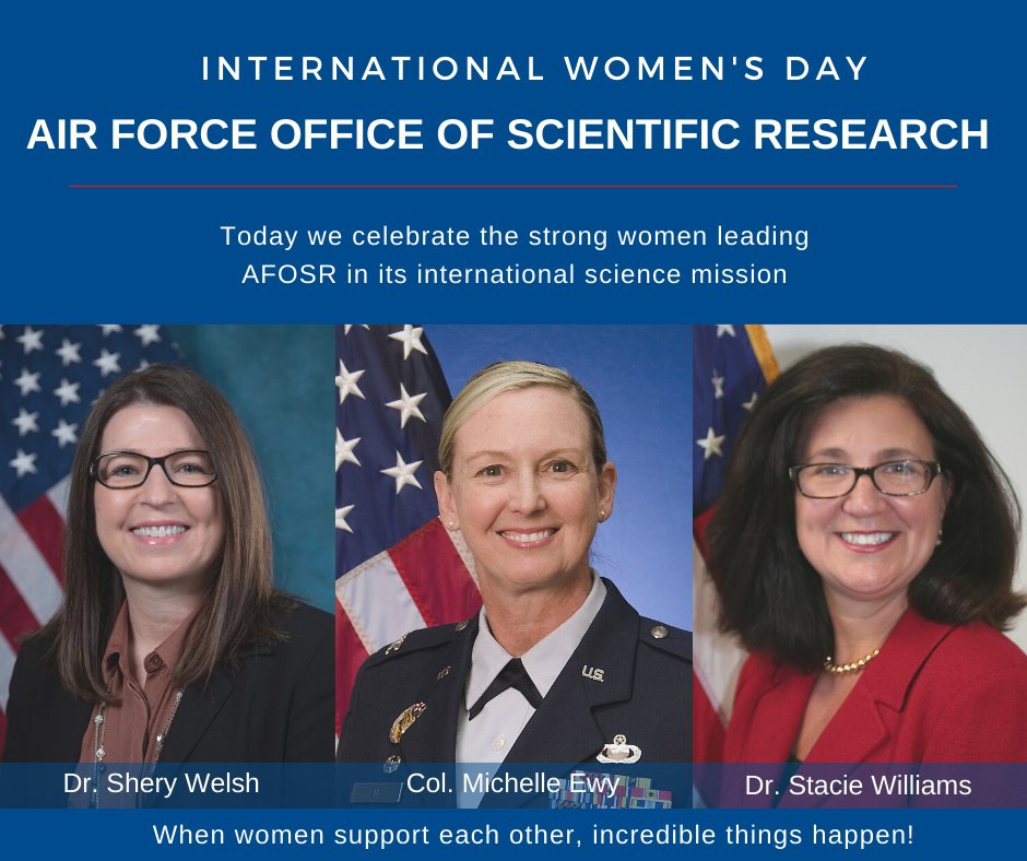 Today we celebrate the strong women leading AFOSR's global science mission. #GlobalScience #InternationalWomensDay