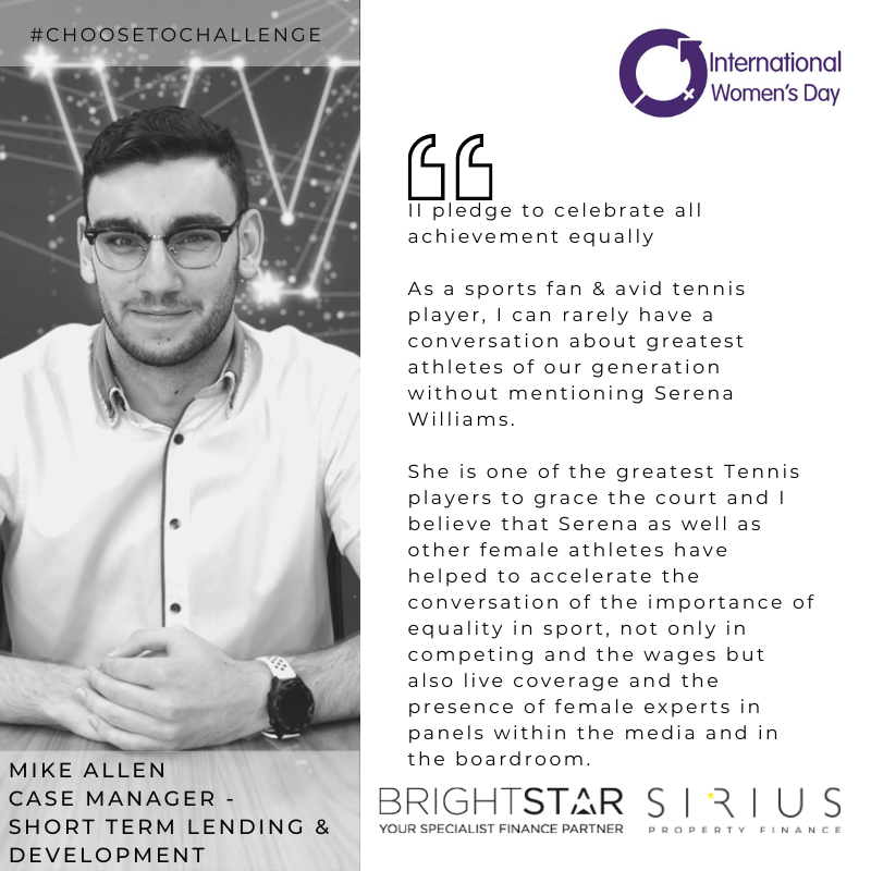 Mike Allen of @BrightstarHUB on how female athletes have challenged and changed how we recognise women in sport. 
#ChooseToChallenge. #IWD2021, #Womeninfinance