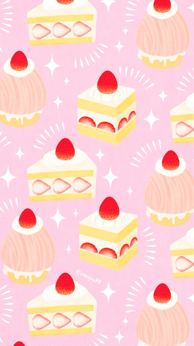 Twitter पर Omiyu お返事遅くなります いちごケーキな壁紙 Illust Illustration 壁紙 イラスト Iphone壁紙 ケーキ いちご 食べ物 Strawberry Cake