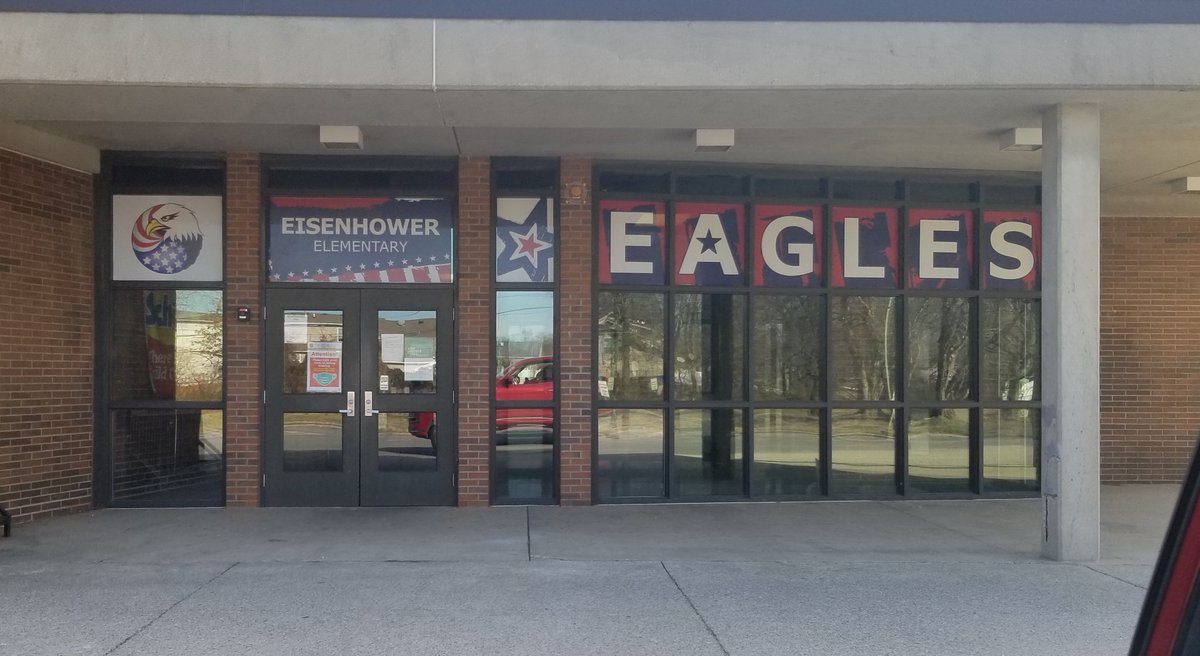 Fresh windows to welcome back students &amp; staff 💙❤🦅❤💙.