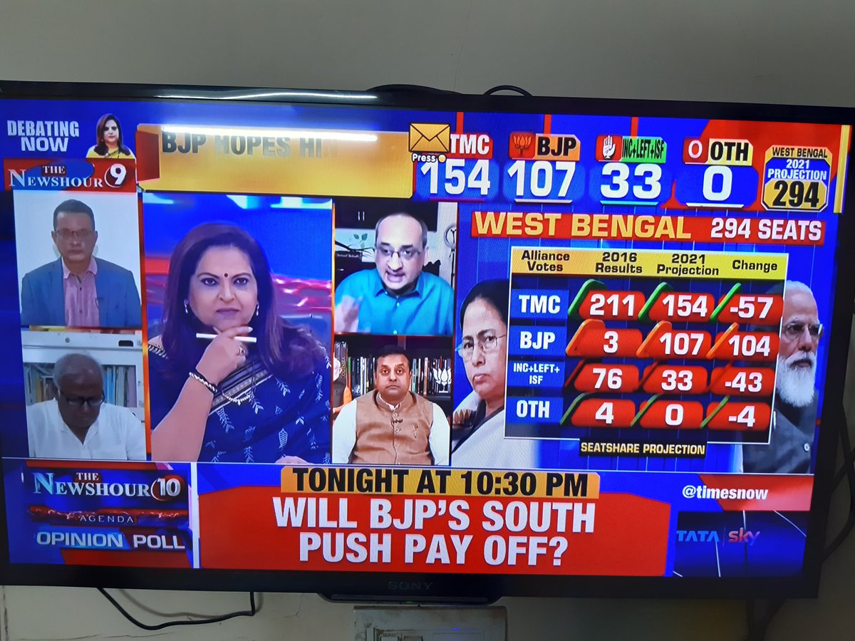 @TimesNow @Shehzad_Ind @navikakumar 
When was the opinion poll conducted .  I am sure before @narendramodi decended in WB. #ModirSatheBrigade #BrigadeRally i am sure that no will change with the election starting now.  No one is realising that #CutMoney is effecting the vote