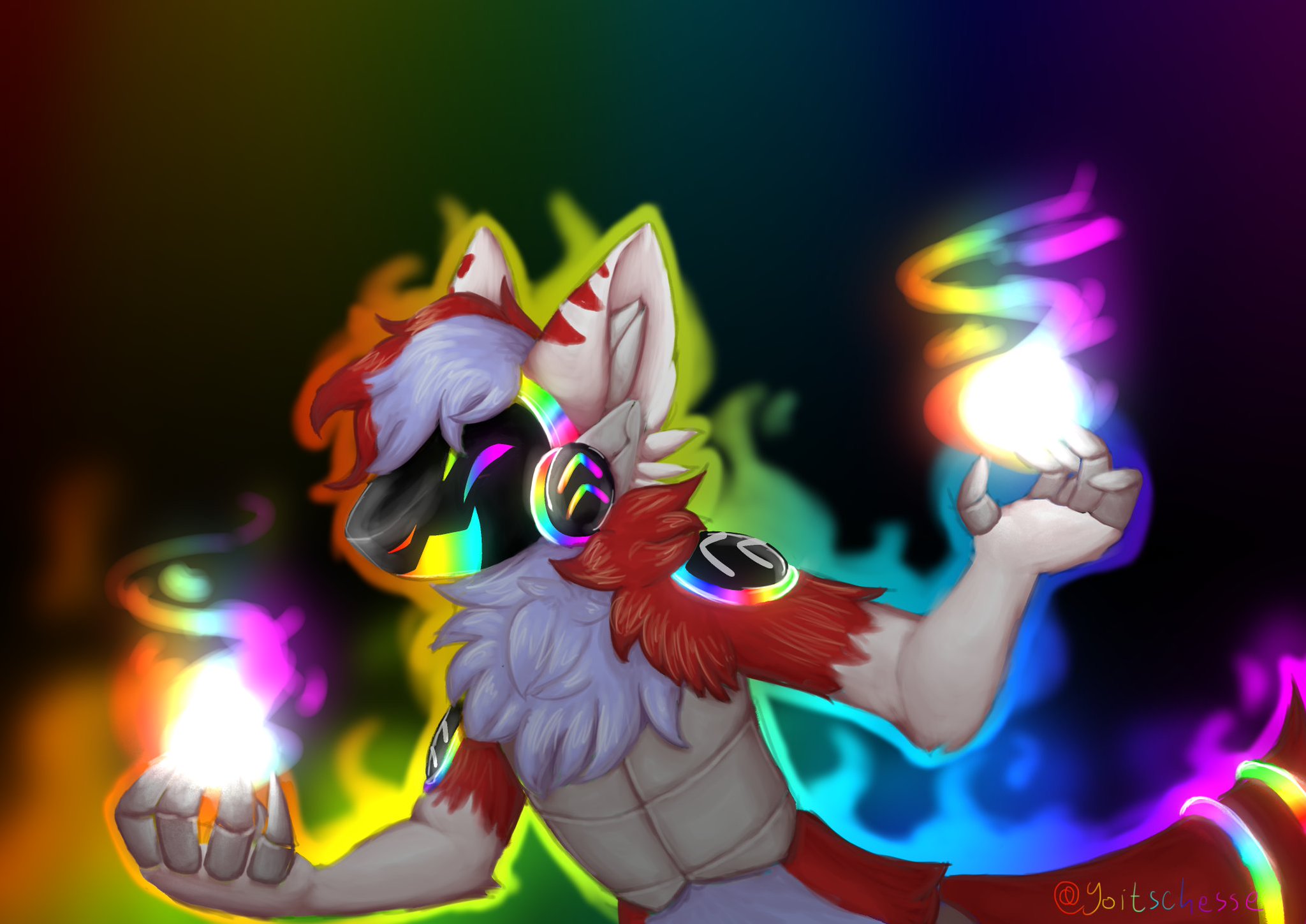 Rainbow protogen - Furry - Posters and Art Prints