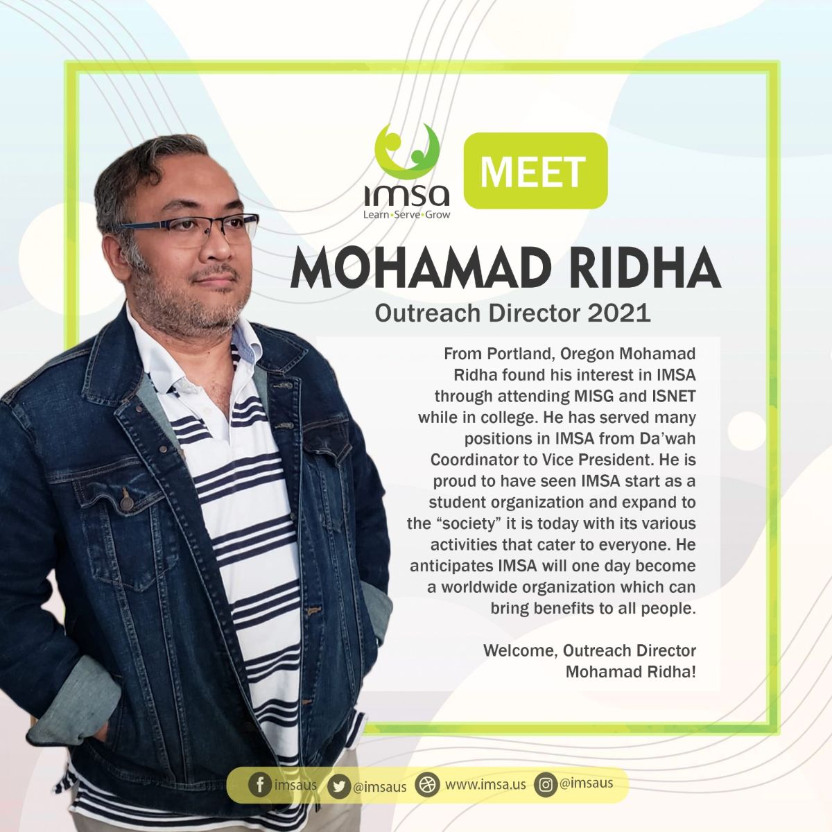 imsaus's tweet photo. Join IMSA Professionals Team, New program Arabic for Beginners, MEET treasurer Sr Dewi and outreach director Br M. Ridha - https://t.co/OdosEXib5Q https://t.co/LyH2dMiRFo