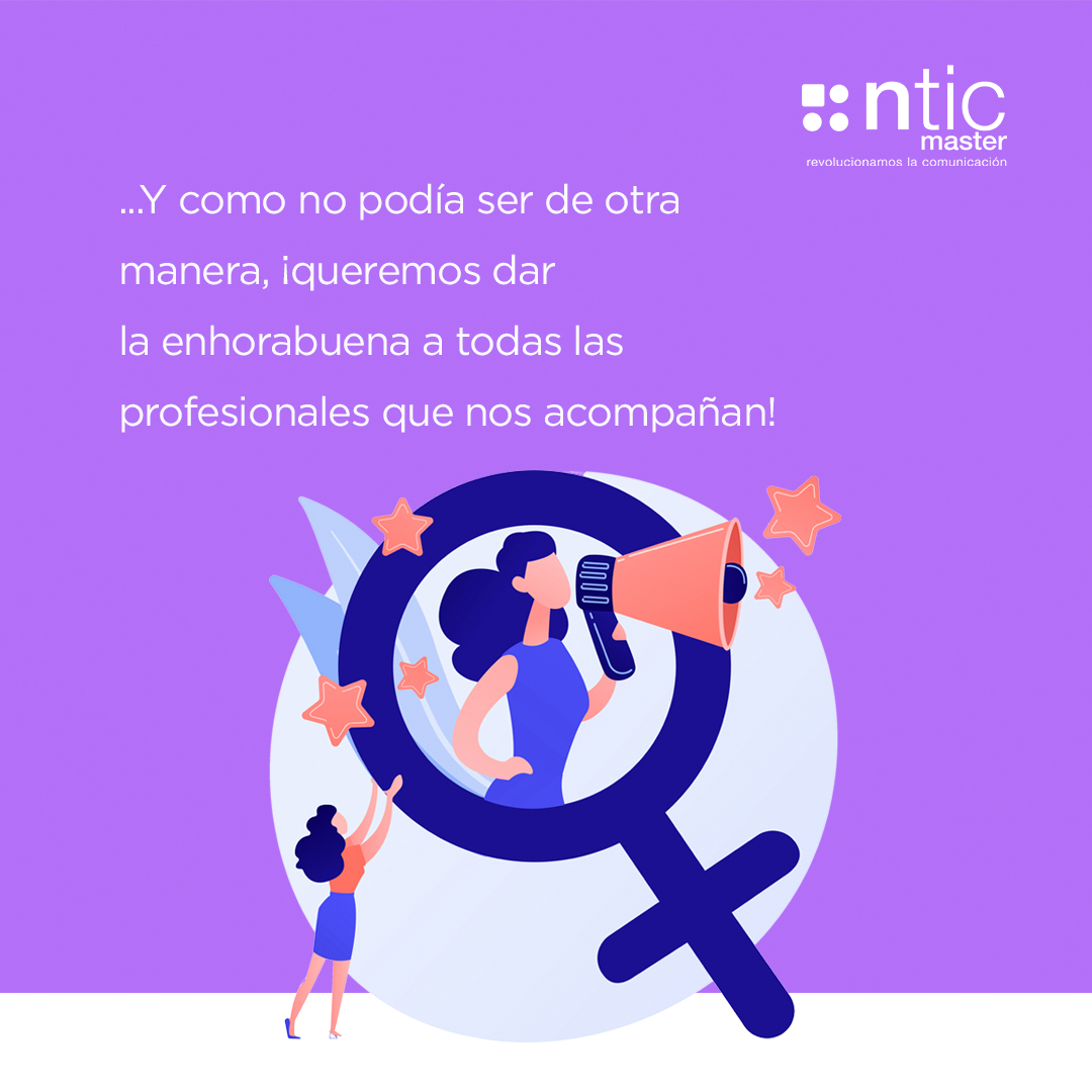 NTICMaster's tweet photo. Hoy queremos felicitar a todas nuestras mujeres líderes, aquellas que día a día ponen todo de su parte.
Queremos mencionar especialmente a nuestras profesionales, las que forman parte de nuestro equipo #NticMaster
¡Enhorabuena a todas ellas! 🙏
#DiaInternacionalDeLaMujer #8M2021 https://t.co/Qhsy4kCjeO