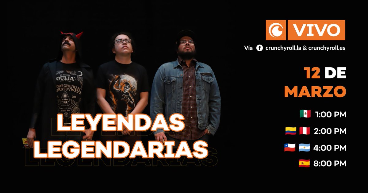 crunchyroll_la's tweet photo. ¡El próximo Crunchyroll VIVO será macabroso! 👻 @LeyendasPodcast https://t.co/eRoK7DPyZD