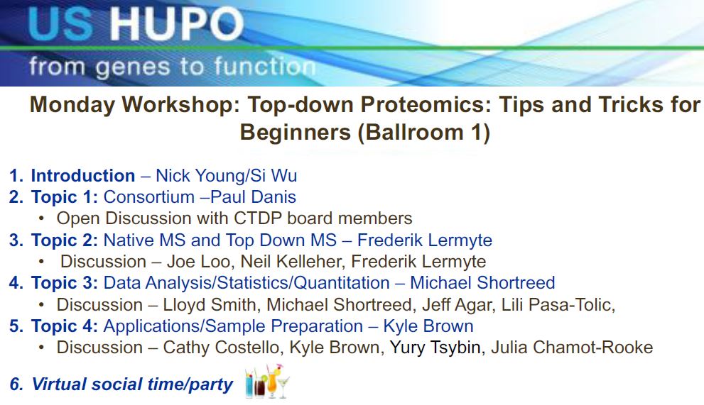 Join the Top-Down Proteomics Workshop this afternoon at #USHUPO 2021.  #proteomics #proteoforms #massspec