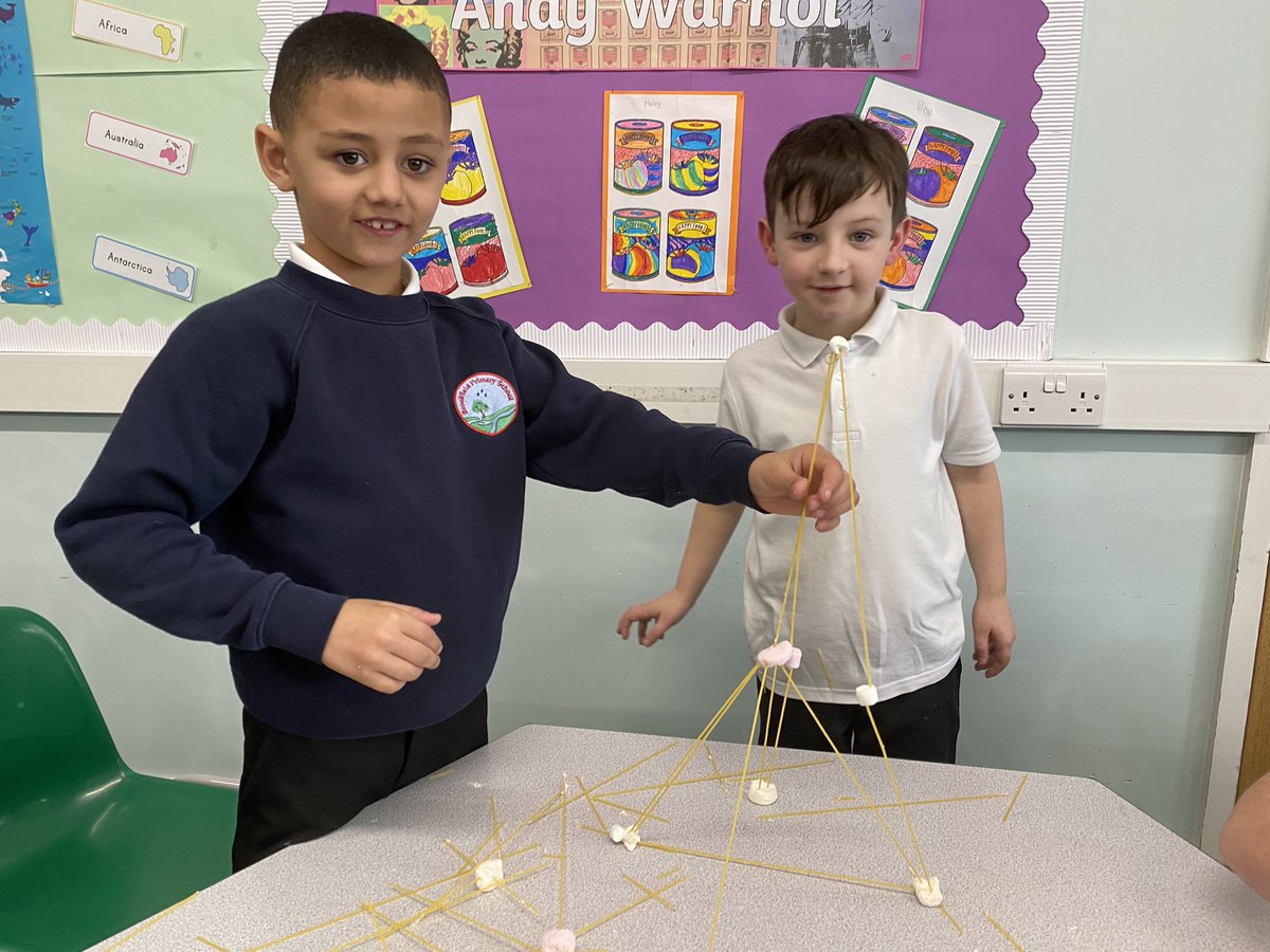 BrookfieldSM3's tweet photo. Year 2 have been celebrating British Science Week #BSW21 by making sculptures out of marshmallow and spaghetti! They showed amazing collaboration and resilience in a very sticky situation! https://t.co/JTSCtrqfd1