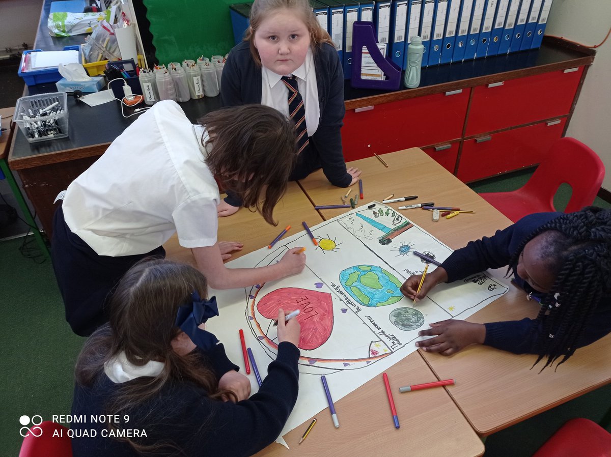 StPetersRCPlymo's tweet photo. First day back so the perfect opportunity to magpie an idea from Y6: stained glass windows to illustrate our new school mission statement. They're not quite finished, but are going to look great when they are! https://t.co/XPWNQhbTLR