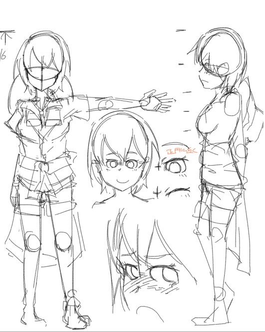 1枚目が横殴りの雨描いてる時に作った設定で、2,3枚目が次作(結局まだ描いてませんが)用にブラッシュアップした設定です。あれを描いてたのがちょうど去年ごろだったはずですが、今見ると粗が目立ちますね 