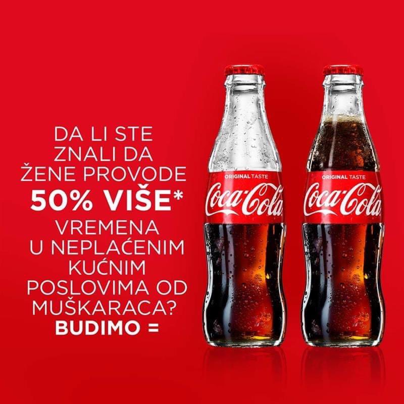 Da li ste znali da žene provode 50% više vremena u neplaćenim kućnim poslovima od muškaraca? Hajde da izjednačimo razliku i ravnopravno podelimo neplaćene kućne poslove. Srećan Međunarodni dan žena! Budimo = <a href="/CocaColaSrbija/">Coca-Cola Srbija</a> 
#fillinthegap #međunarodnidanžena