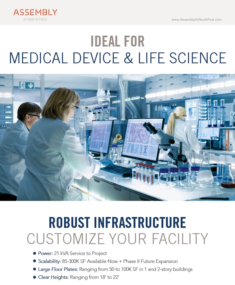 MinnisCRE's tweet photo. Ideal Attributes For #MedicalDevice &amp; #LifeScience @ #AssemblyatNorthFirst, #SanJose, CA

• Download Brochure https://t.co/zfvU6d1KAE

• Contact to Schedule Tour

#MinnisCRE #ForLease #CRE #CommercialRealEstate #SiliconValley #Office #Headquarters #CREBroker #Colliers https://t.co/SQPSLjZbrh