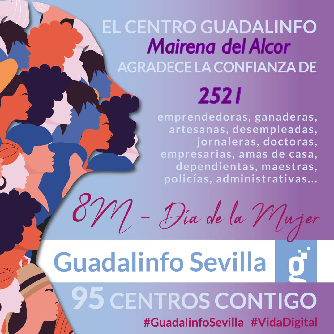 ¡FELIZ DÍA DE LA MUJER!
#8m #DiaInternacionalDeLaMujer #GuadalinfoSevilla #redguadalinfo #guadalinfomairenadelalcor