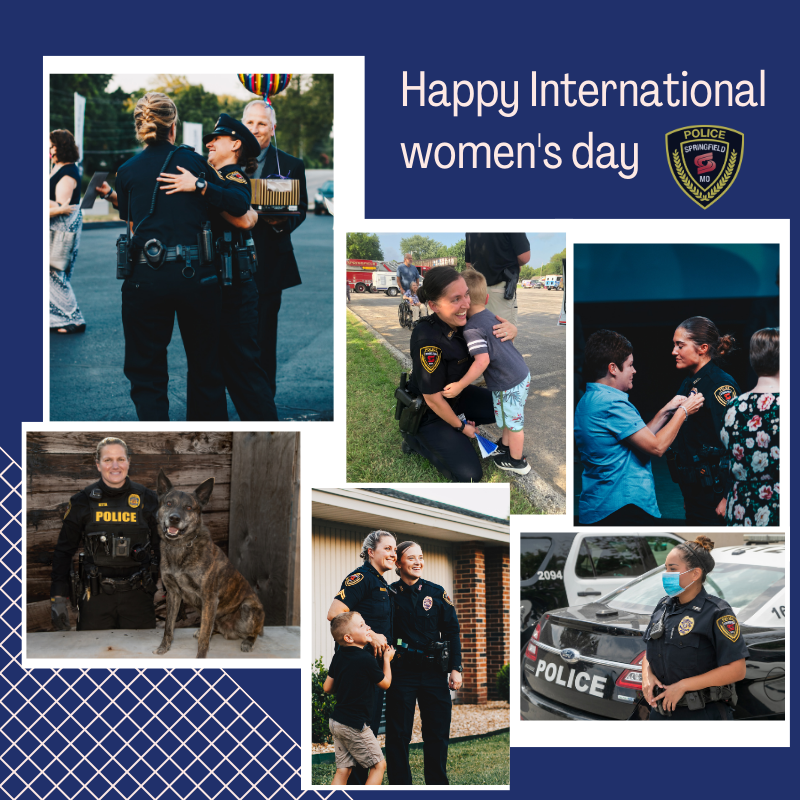 Happy #InternationalWomensDay to the hard-working, courageous women of the Springfield Police Department. You all bring immeasurable value to our department and we appreciate your contributions. 

Keep an eye out this week as we continue to recognize the women of SPD
#SGFPolice
