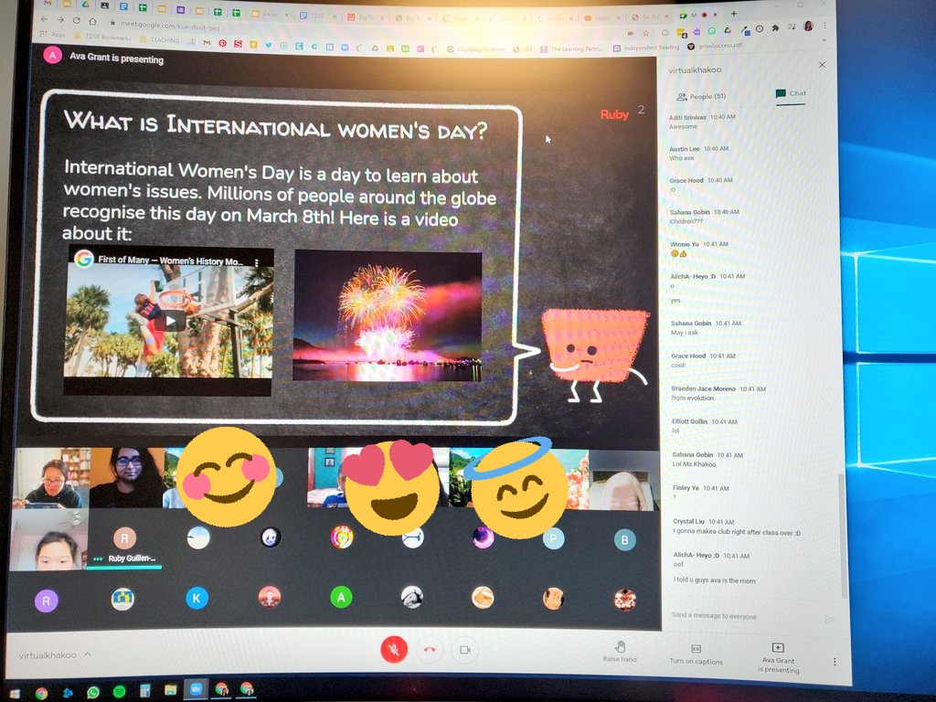 Thank you to the Equity Club from @mskhakoo's class for creating a presentation about International Women's day! We had great discussion and it inspired many of my Gr 4 students to think about how they can be agents of change themselves! #influentialleadership @tdsbvs