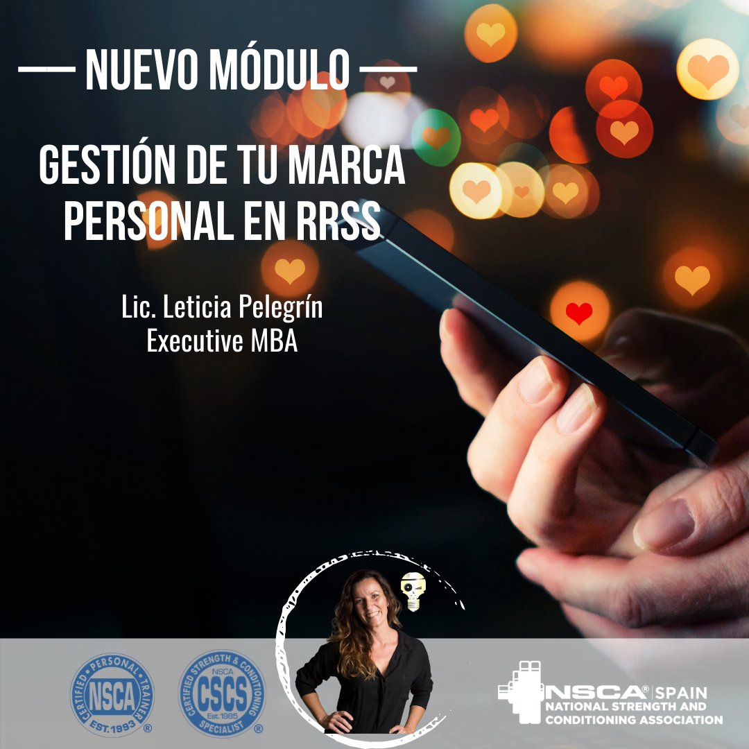 🆕 Desde ahora los Cursos de Preparación para el Examen  NSCA-CPT y CSCS con NSCA Spain incorporan dos nuevos módulos para complementar y MEJORAR TU FORMACIÓN:

ℹ ¿Quieres más información?
cursos.nsca.es
info@nscaspain.com