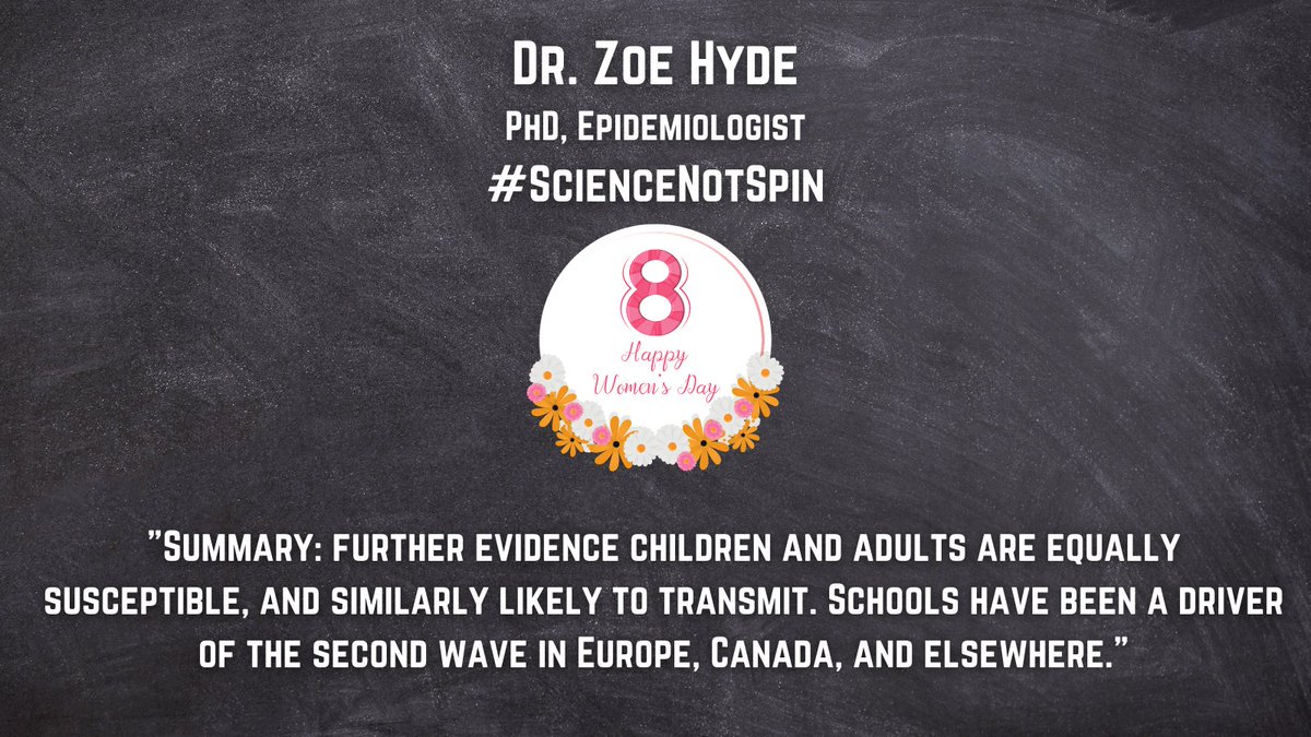 beansprouts_mom's tweet photo. The last year has shown what smart, strong women can do, especially when it comes to COVID-19 and the importance of science. Thank you for all that you do, @DrZoeHyde. We see you, we appreciate you, and we support you. #InternationalWomensDay #ScienceOverSpin #TheFutureisFemale https://t.co/mZFJSQGD3L
