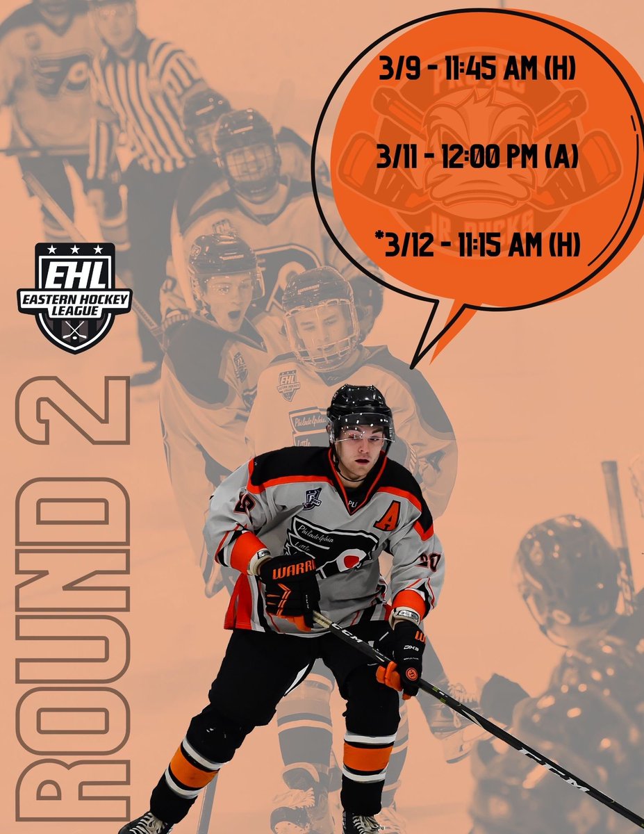 LittleFlyersHky's tweet photo. PLAYOFFS? Talk to us about Playoffs
EHL 2nd Round Playoff Schedule vs @ProtecJrDucks
Tuesday 3/9 11:45am @IceWorksComplex
Thursday 3/11 12:00pm @ProtecJrDucks
*Friday 3/12 11:15am @IceWorksComplex (*if necessary)
📺: @MyHockeyTV
🏒: @EHL_Hockey
#FlyeredUp #VSeveryone https://t.co/z4AUnrtltU
