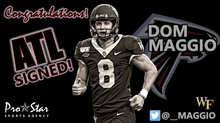 Congratulations to former @WakeFB P, Dom Maggio @__Maggio on signing with the @AtlantaFalcons today! #RiseUpATL