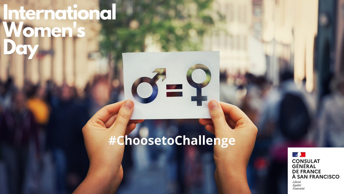 FranceinSF's tweet photo. March 8 is International Women’s Day. Gender equality should be all year long though. @FranceInSF’s events in the past year featured 44% women speakers. 
We intend to close the gap and reach 50/50 in the upcoming year. What about you?

#ChooseToChallenge #IWD https://t.co/HSTq82goCw