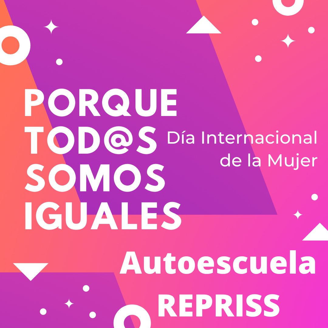 autorepriss's tweet photo. Feliz día, guerreras !! Porque cada día sea un 8M 💜💜

#igualdad #diadelamujer #autoescuela #carnetdeconducir #coche #autoescuelarepriss #teorico #practico  #autoescuelas #madridsur #torrejondelacalzada #torrejondevelasco #getafe #madrid #permisob #DGT #examendeconducir https://t.co/MroGEQRU1D