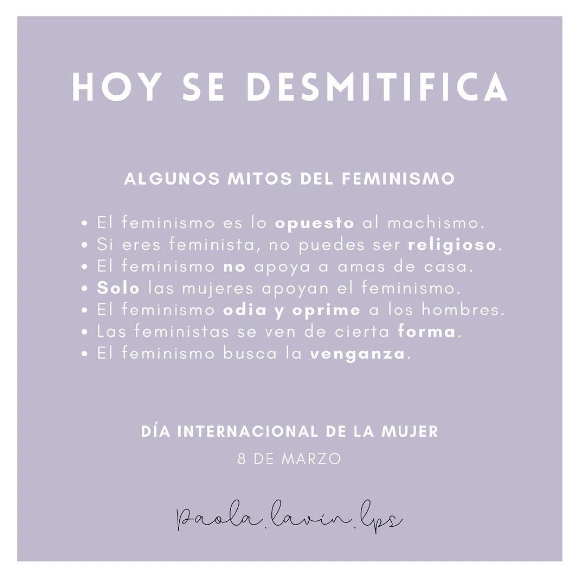 superholly's tweet photo. Hoy no se celebra.
Hoy se lucha, se conmemora, se alza la voz, se aprende, se desmitifica, se actúa.
#8m https://t.co/nyDbl69Nz4
