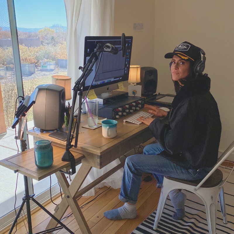 Genelec's tweet photo. We take a look at @GraceAskew‘s home studio, and find out what inspired her to start making music... #womeninaudio #InternationalWomensDay #GenelecProAtHome