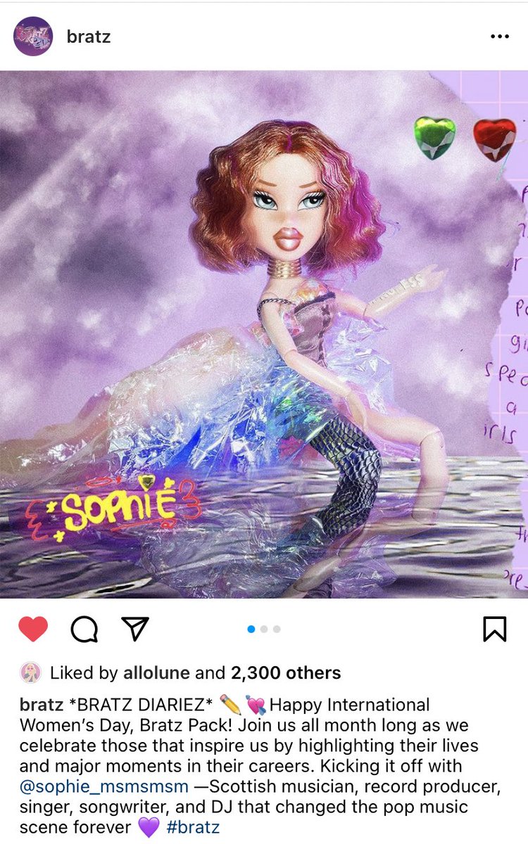 monicanen's tweet image. 🥺 wow at Bratz posting all about Sophie on IWD! what an impact and imagine being a little girl and seeing a brand like Bratz post this