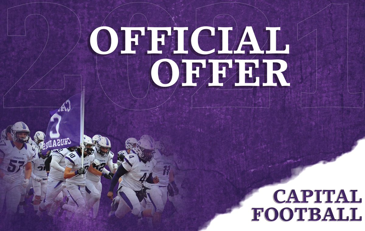 DarlingtonCoby's tweet photo. Blessed to revive an offer from Capital University ! Go Crusaders 💜 @CoachFoos https://t.co/o8EpZjdY33