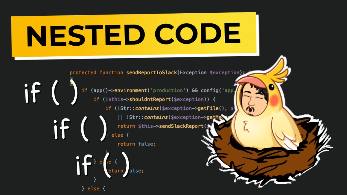 timokoerber's tweet image. Nested Code sucks! Check out the new video on my Clean Coding Sessions YouTube Channel:

Nested Code - Verschachtelungen nerven! | Clean Coding Sessions mit Timo Körber

youtu.be/XjfSqHEyGQE

#cleancoding #cleancodingsessions