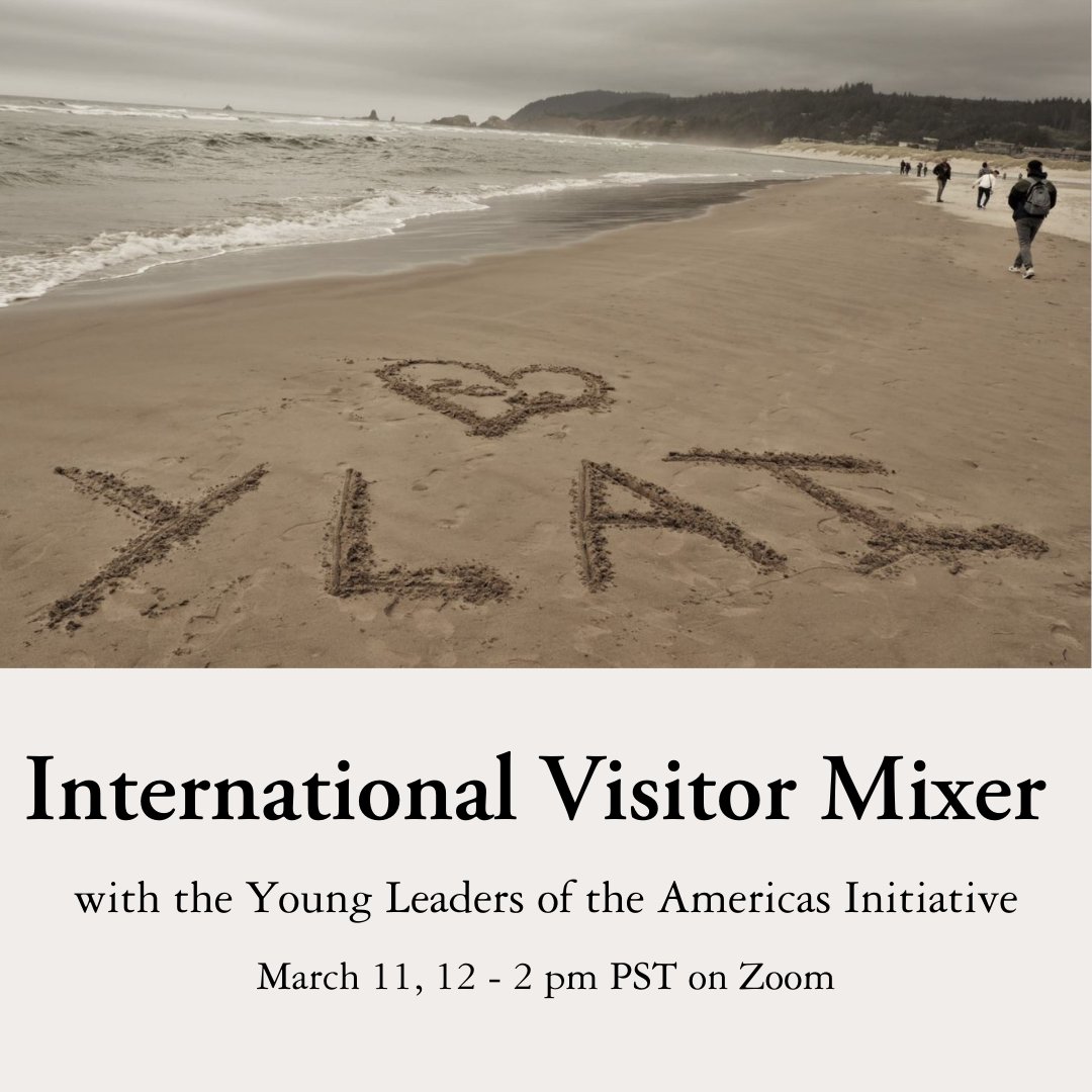 Join us for an International Visitor Mixer featuring 13 Young Leaders of the Americas Initiative (YLAI) Fellows! Come get to know the 2021 YLAI Fellows as they share about their work and their businesses, followed by time for questions.

RSVP🔗worldoregon.org/international_…
