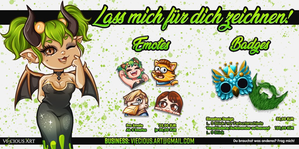 VIeCIOUS_ART's tweet image. Seit Januar 2021 bin ich als freiberufliche Zeichnerin selbstständig &amp;amp; suche nun auf diesem Wege Leute, die meine Dienste in Anspruch nehmen mögen! Würde mich freuen! :3

Kontakt: viecious-art.myportfolio.com/kontaktformular

Weitere Angebote und Info's gibt's hier: viecious-art.myportfolio.com