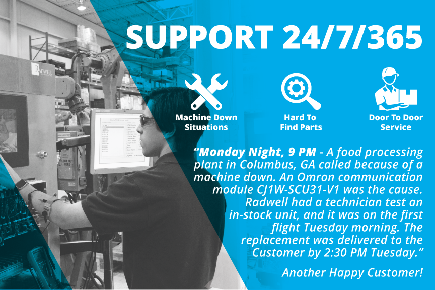 Radwell_Intl's tweet photo. For support 24/7/365, choose #Radwell. From #machinedown situations to hard to find parts, our technicians can help &amp; provide door to door service to get you up &amp; running. Call 800.884.5500 or visit https://t.co/TGJy2yHhn7 
#Automation #CustomerSatisfaction https://t.co/WFypTMRp3k