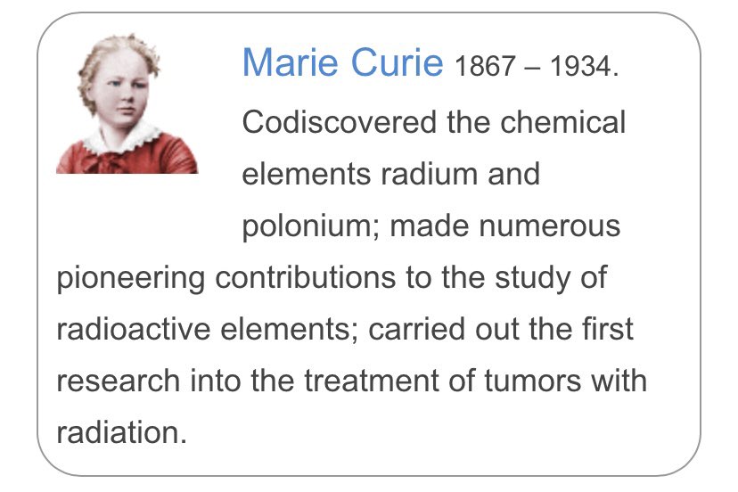 Each day of British Science Week we will celebrate an innovative scientist! Today, as it is International Woman’s Day, we are celebrating Marie Curie.