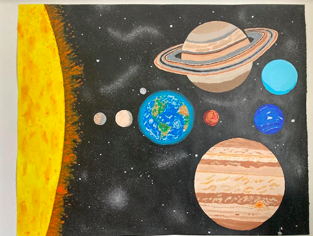 Aspiring astrophysicist Ivo, who is in Year 7, created this amazing painting during lockdown. He was inspired by a National Geographic book about planets, solar systems and galaxies. Great work!